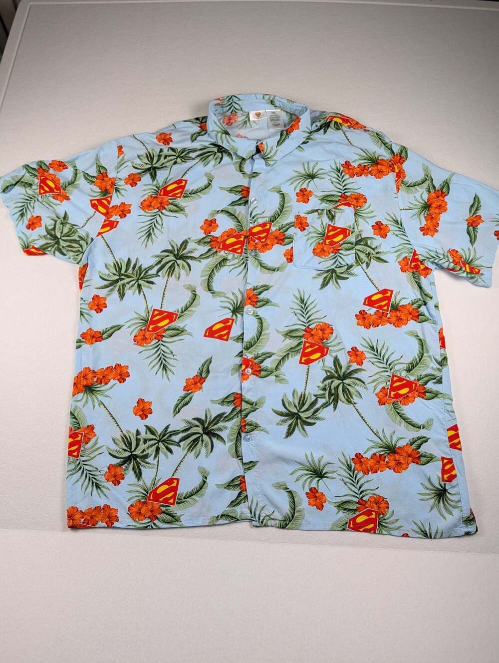 Superman Hawaiian Shirt Tropical Palm Tree 3xl
